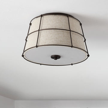 Silas Rustic Farmhouse LED Flush Mount - JONATHAN Y